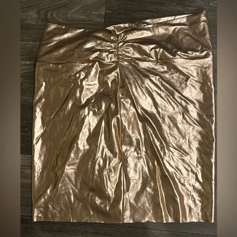 NWT Skims Metallic Swim Sarong Mini Skirt in Champagne Rose Gold - Size 4X